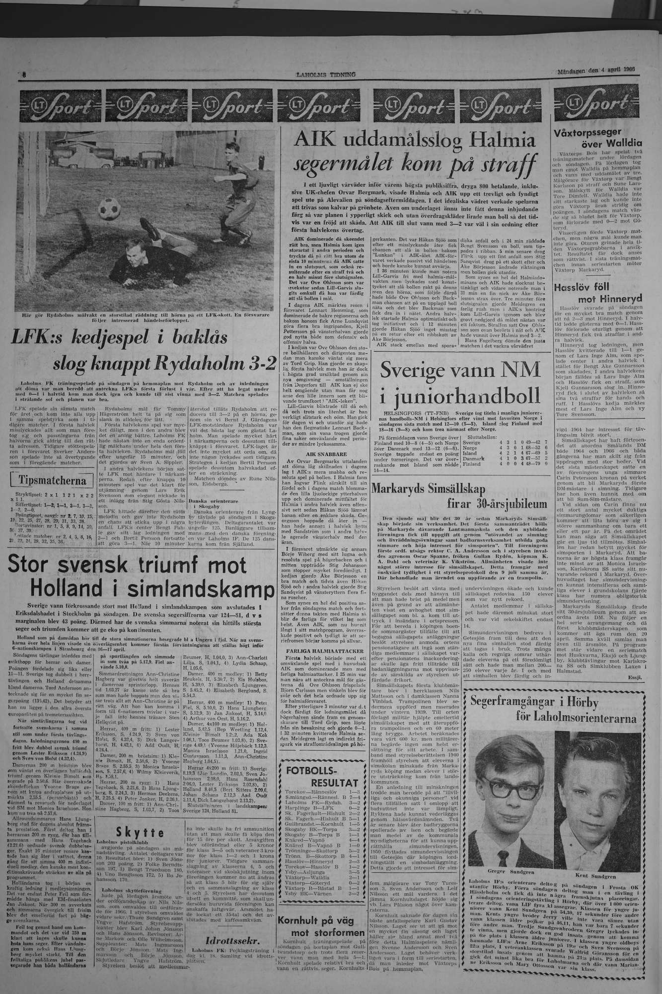 Laholms Tidning Måndag 4 april 1966, sida 6