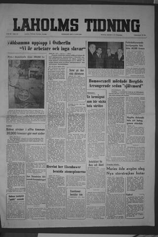 Förstasidan, Onsdag 17 juni 1953