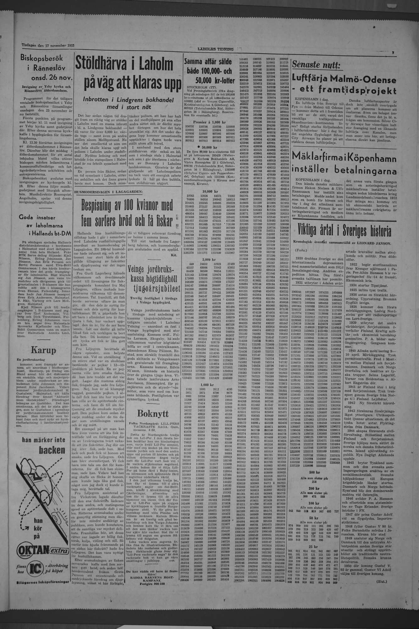 Laholms Tidning Tisdag 17 november 1953, sida 3