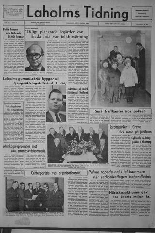 Förstasidan, Tisdag 5 april 1966