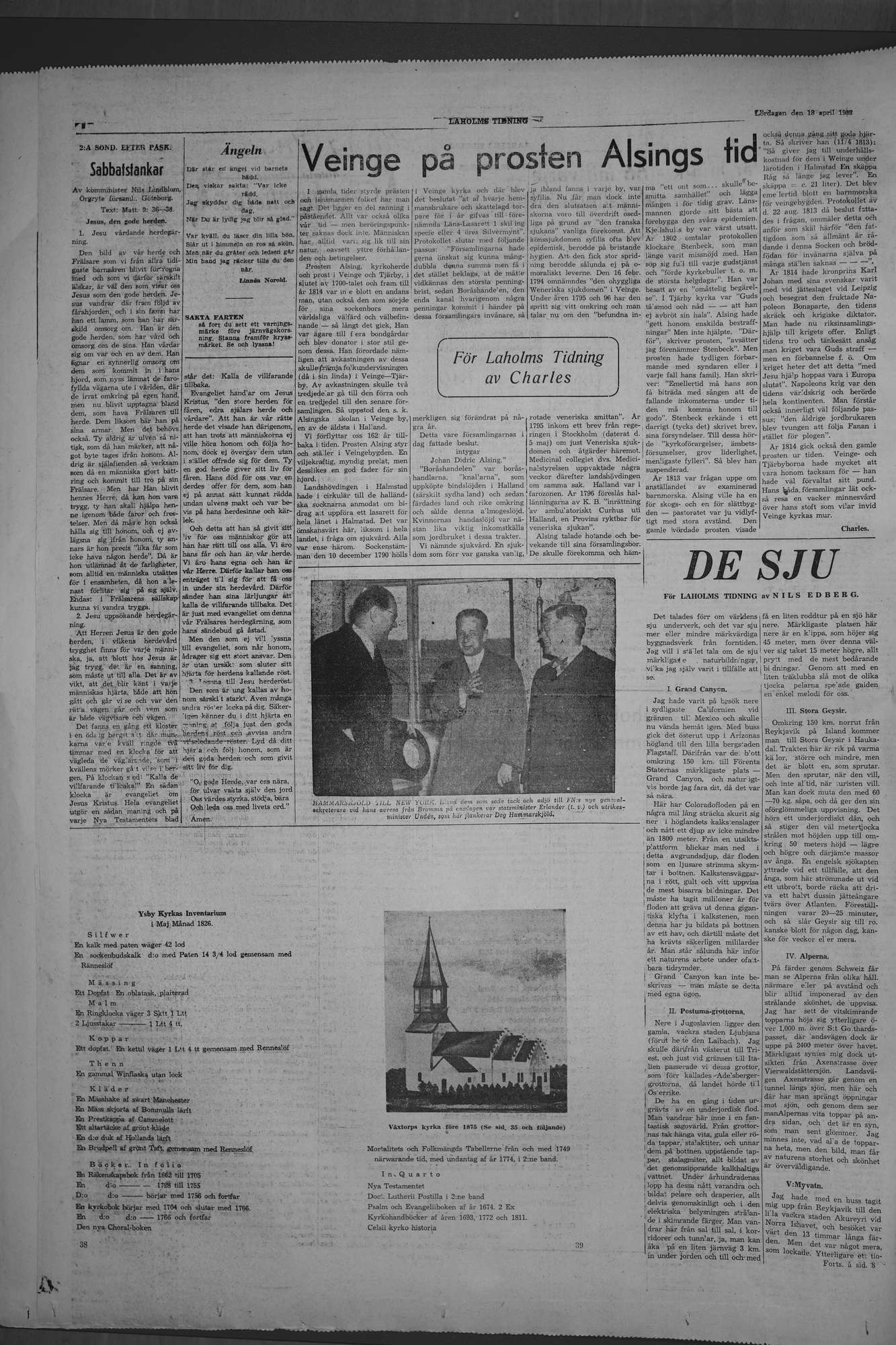 Laholms Tidning Lördag 18 april 1953, sida 6