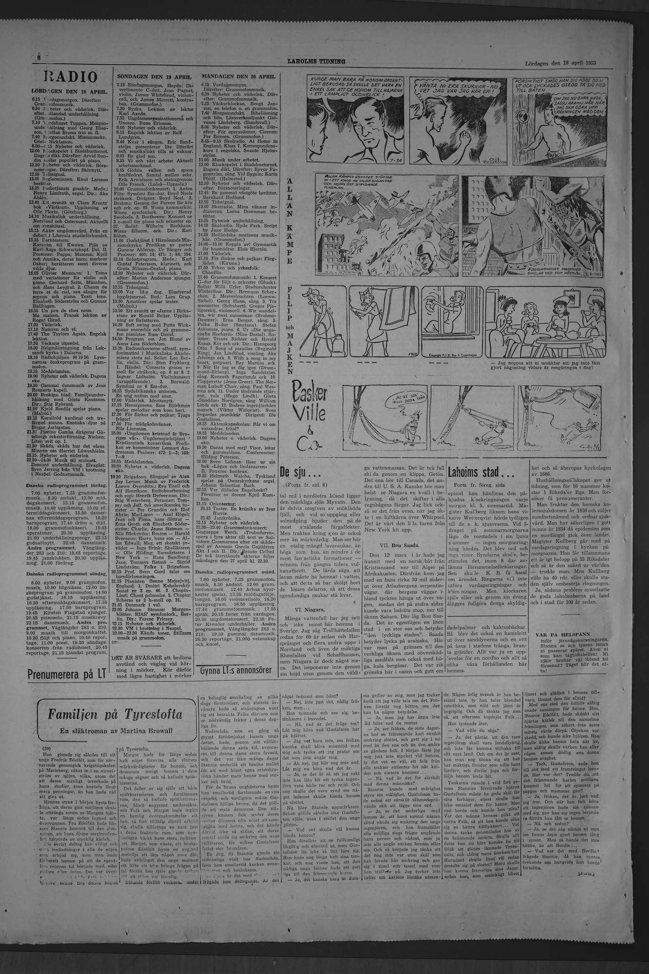 Laholms Tidning Lördag 18 april 1953, sida 8