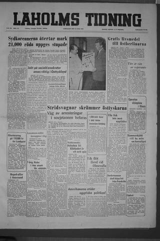 Förstasidan, Lördag 18 juli 1953
