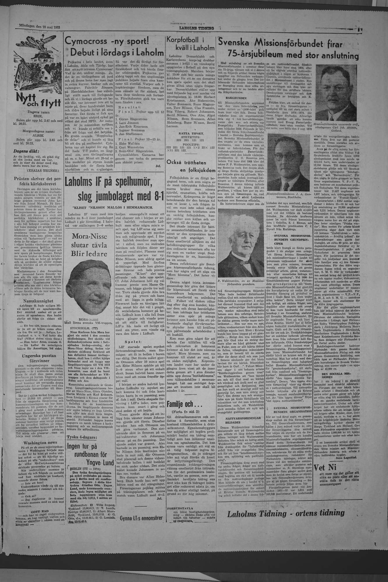 Laholms Tidning Måndag 18 maj 1953, sida 5