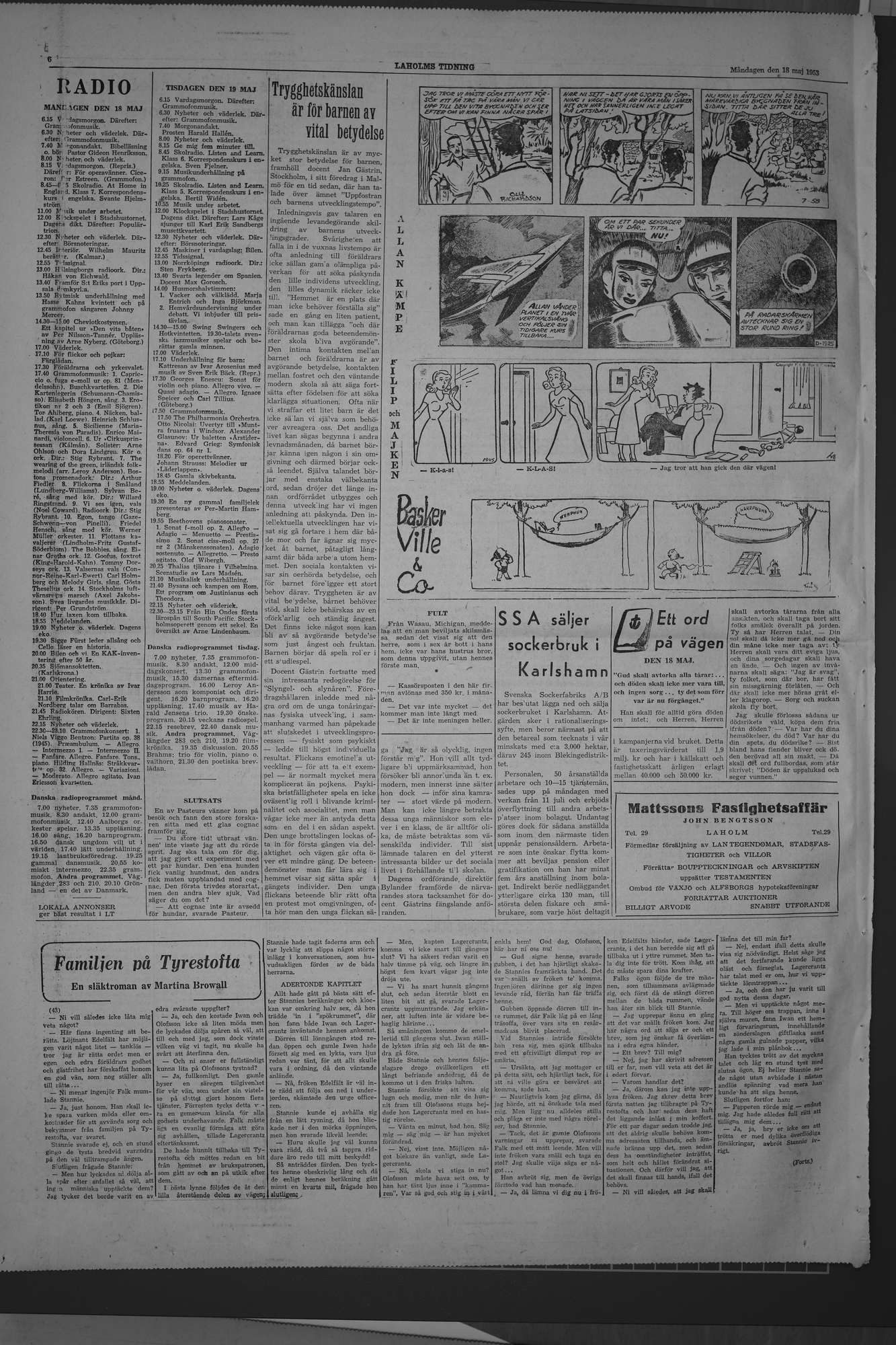 Laholms Tidning Måndag 18 maj 1953, sida 6
