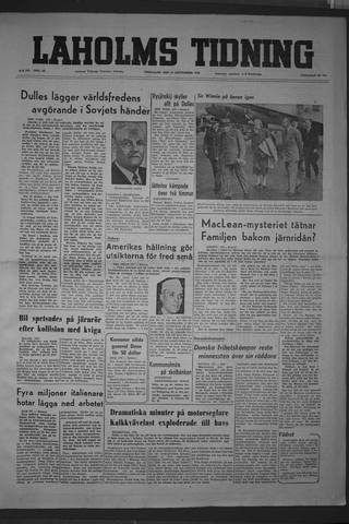 Förstasidan, Fredag 18 september 1953
