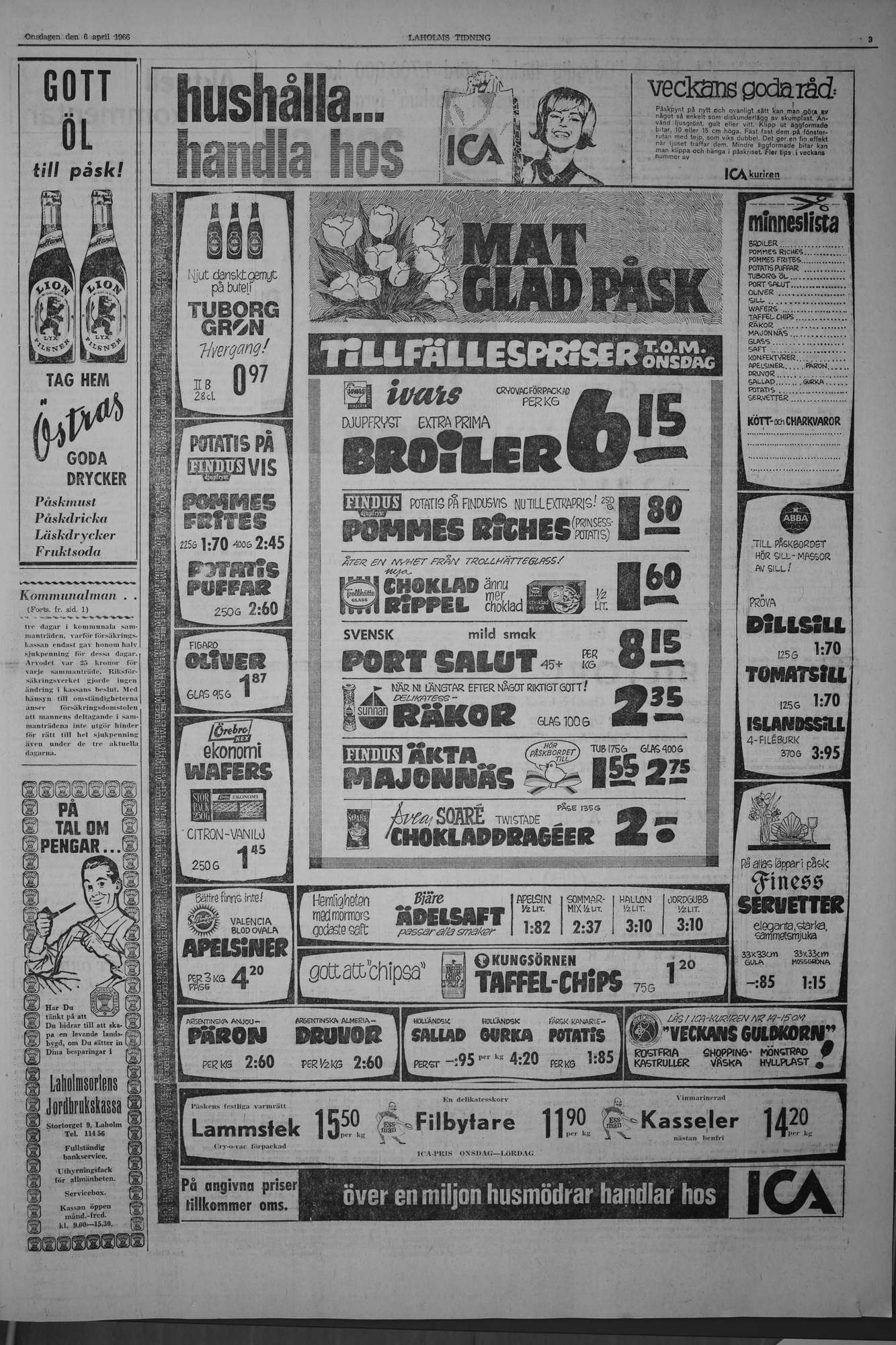Laholms Tidning Onsdag 6 april 1966, sida 3