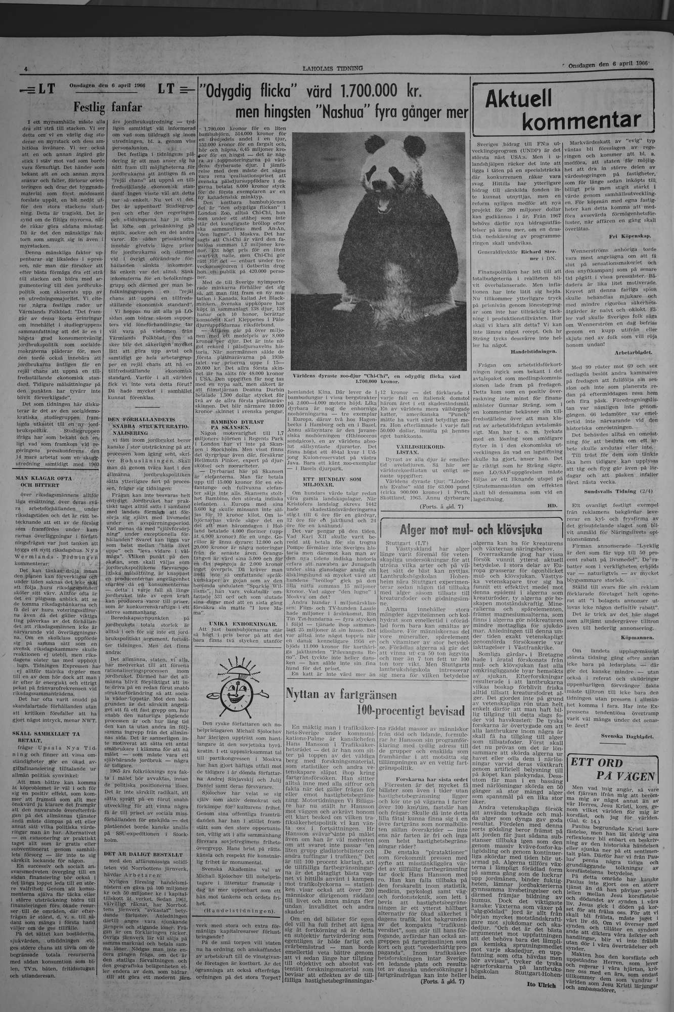 Laholms Tidning Onsdag 6 april 1966, sida 4