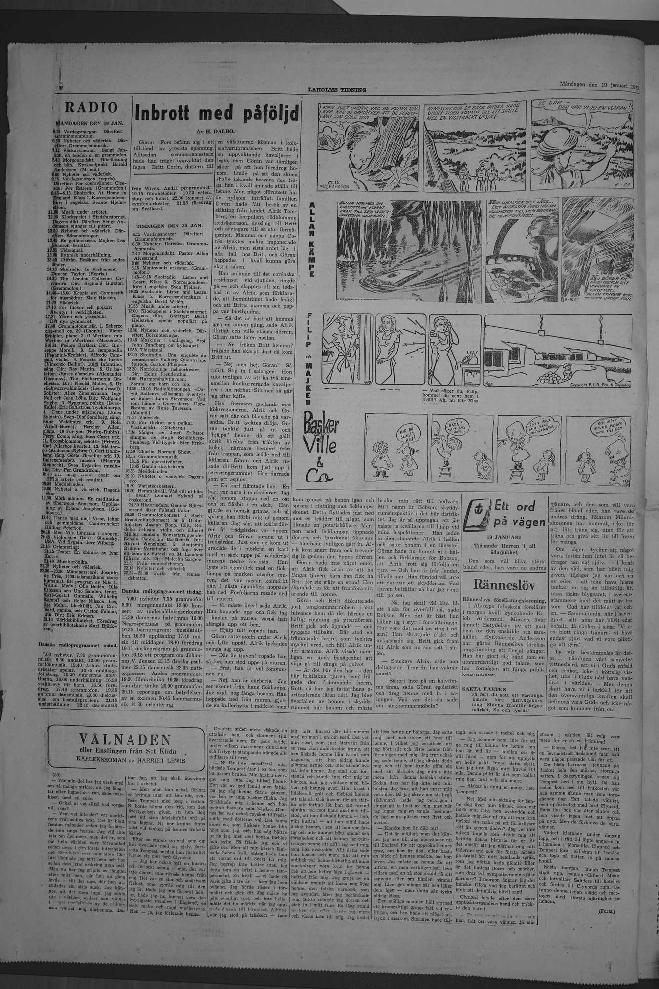 Laholms Tidning Måndag 19 januari 1953, sida 6