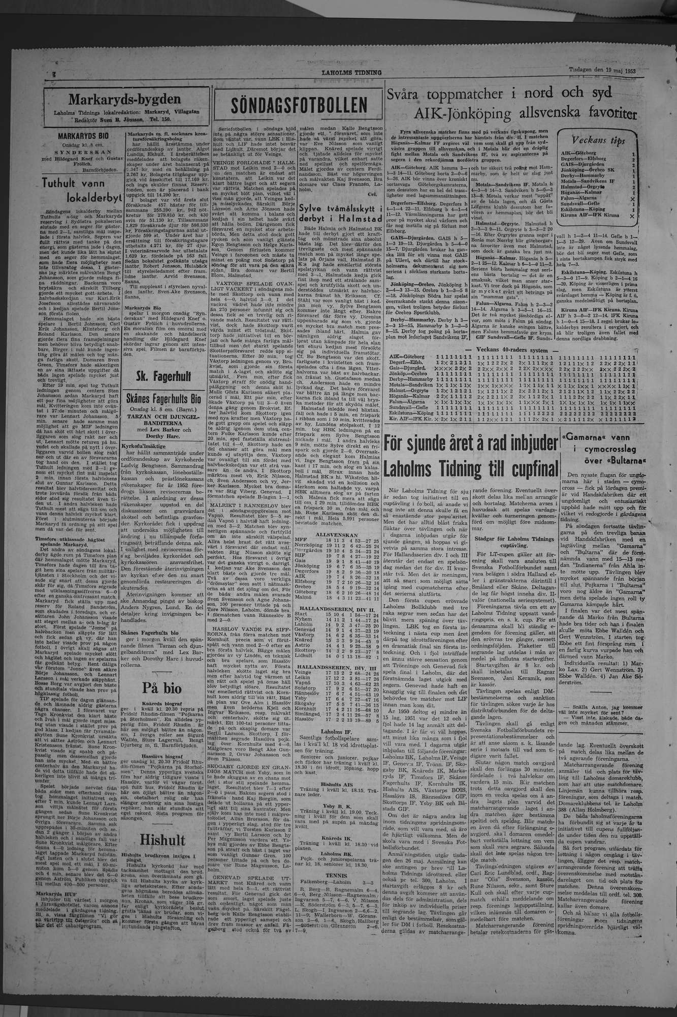 Laholms Tidning Tisdag 19 maj 1953, sida 4