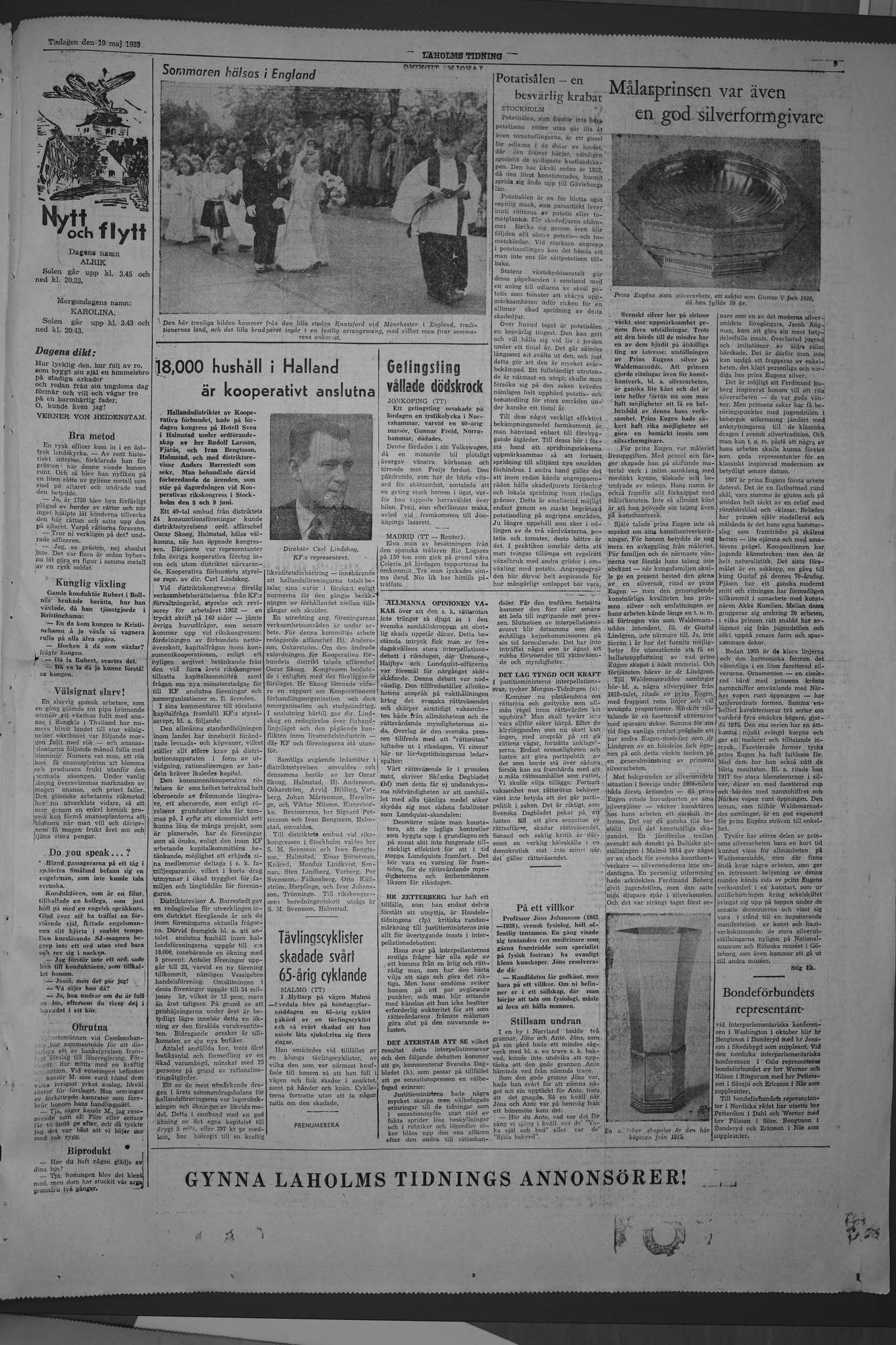 Laholms Tidning Tisdag 19 maj 1953, sida 5