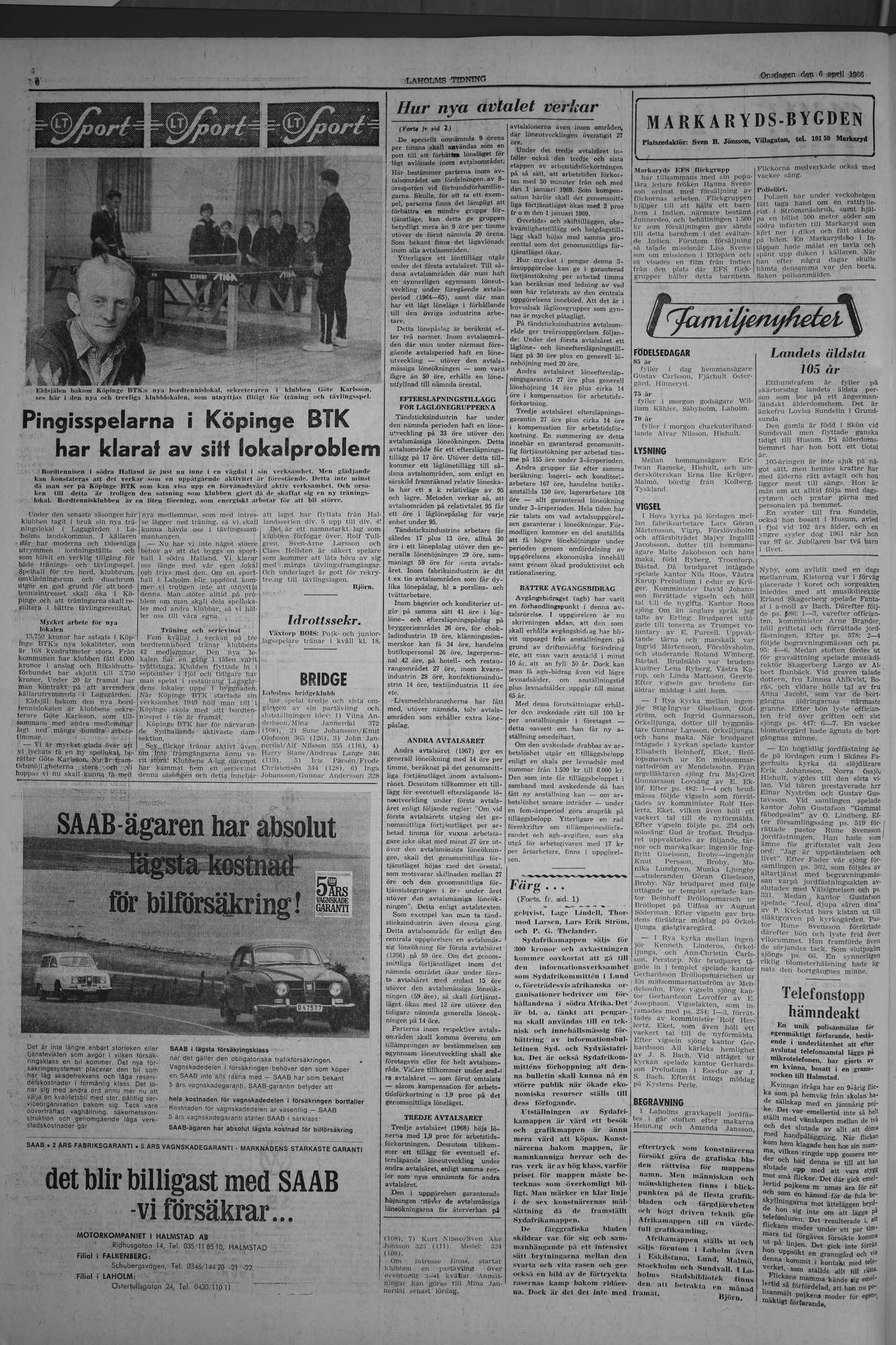 Laholms Tidning Onsdag 6 april 1966, sida 6