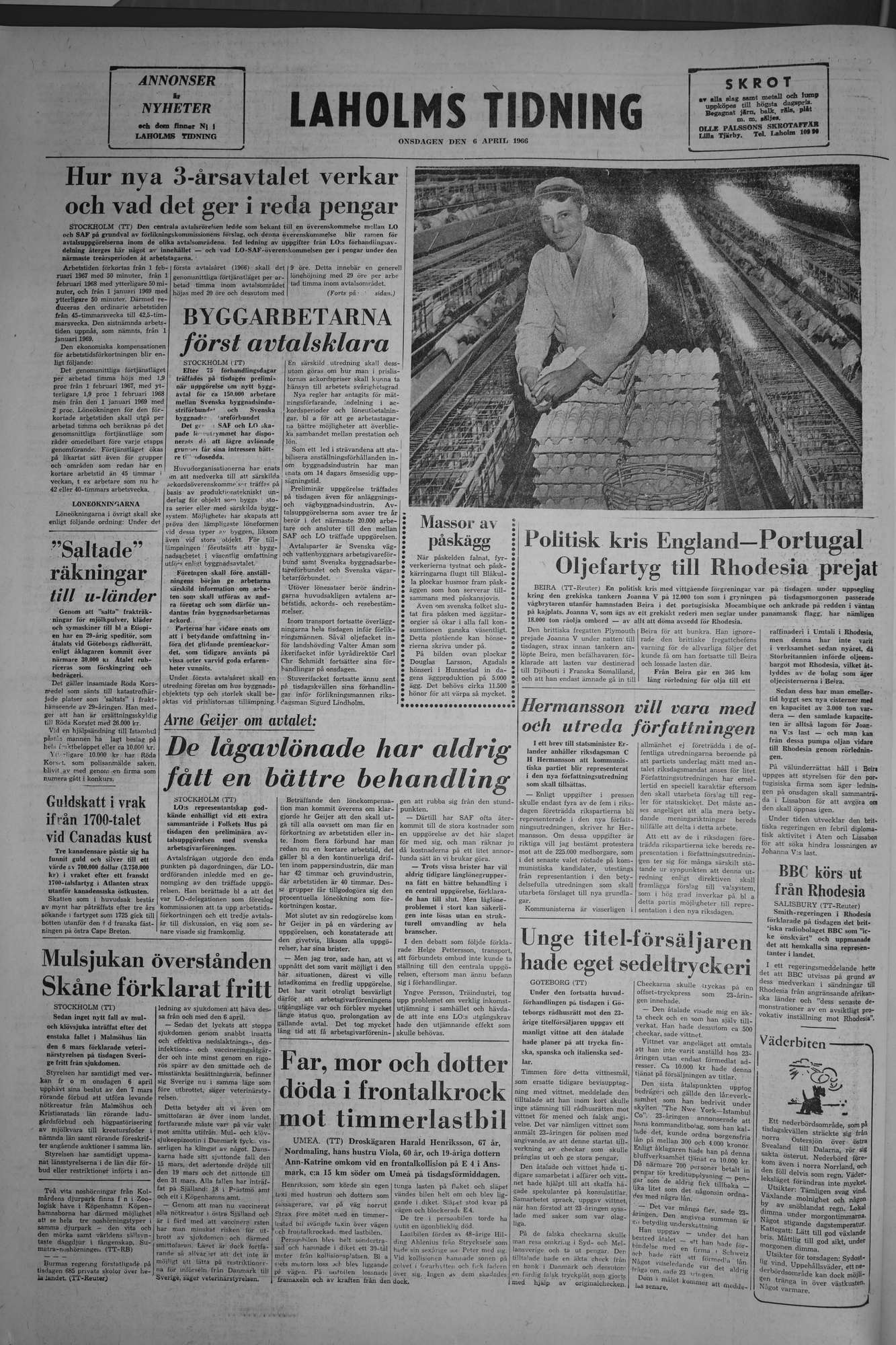 Laholms Tidning Onsdag 6 april 1966, sida 8