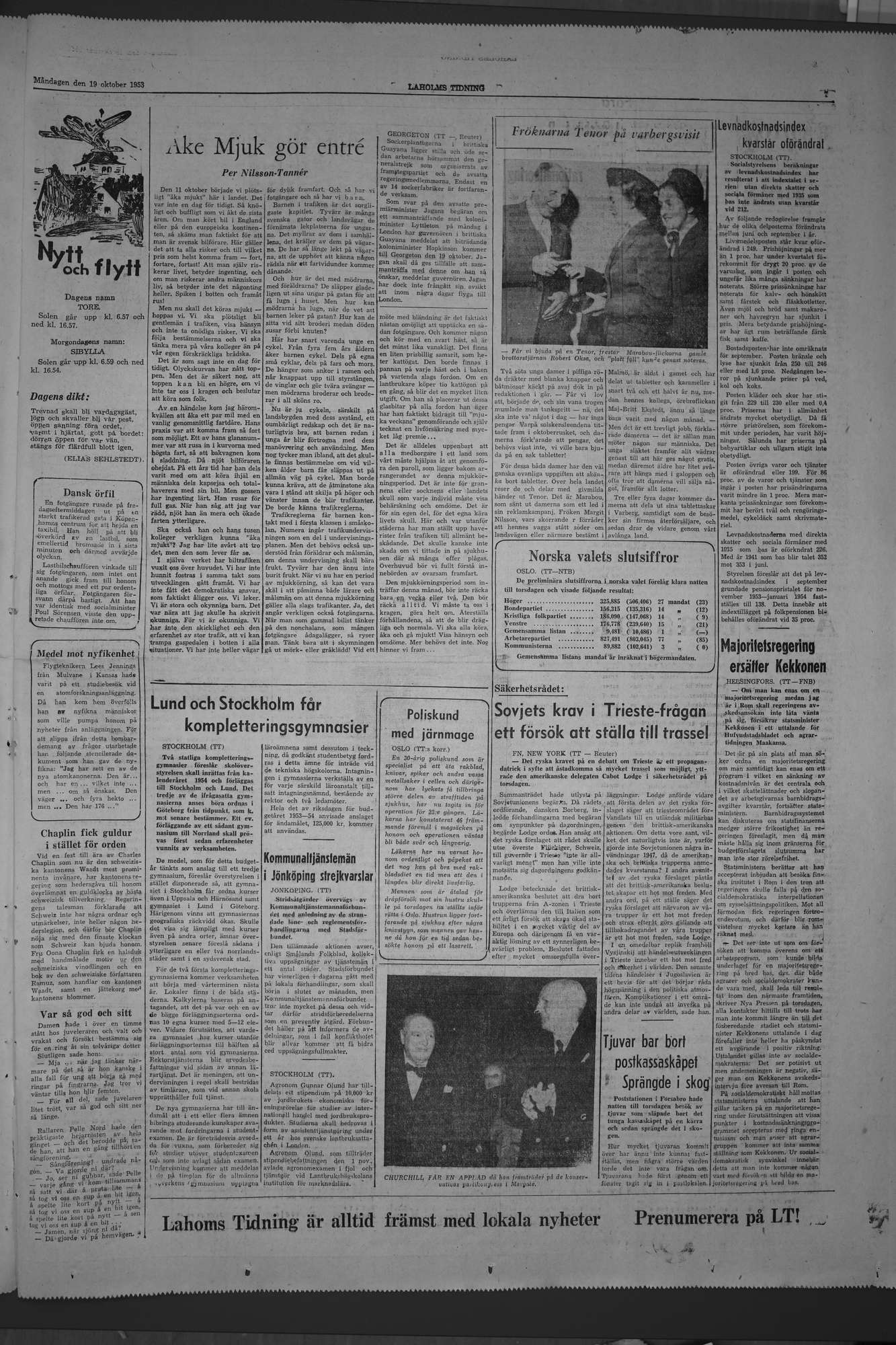 Laholms Tidning Måndag 19 oktober 1953, sida 7