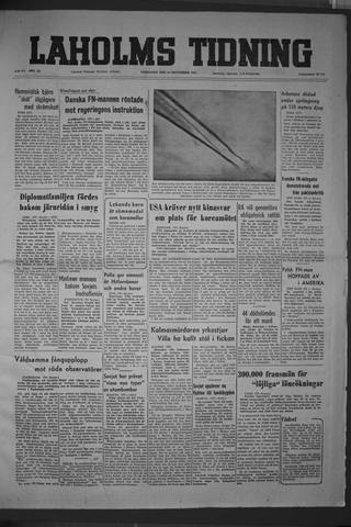 Förstasidan, Lördag 19 september 1953