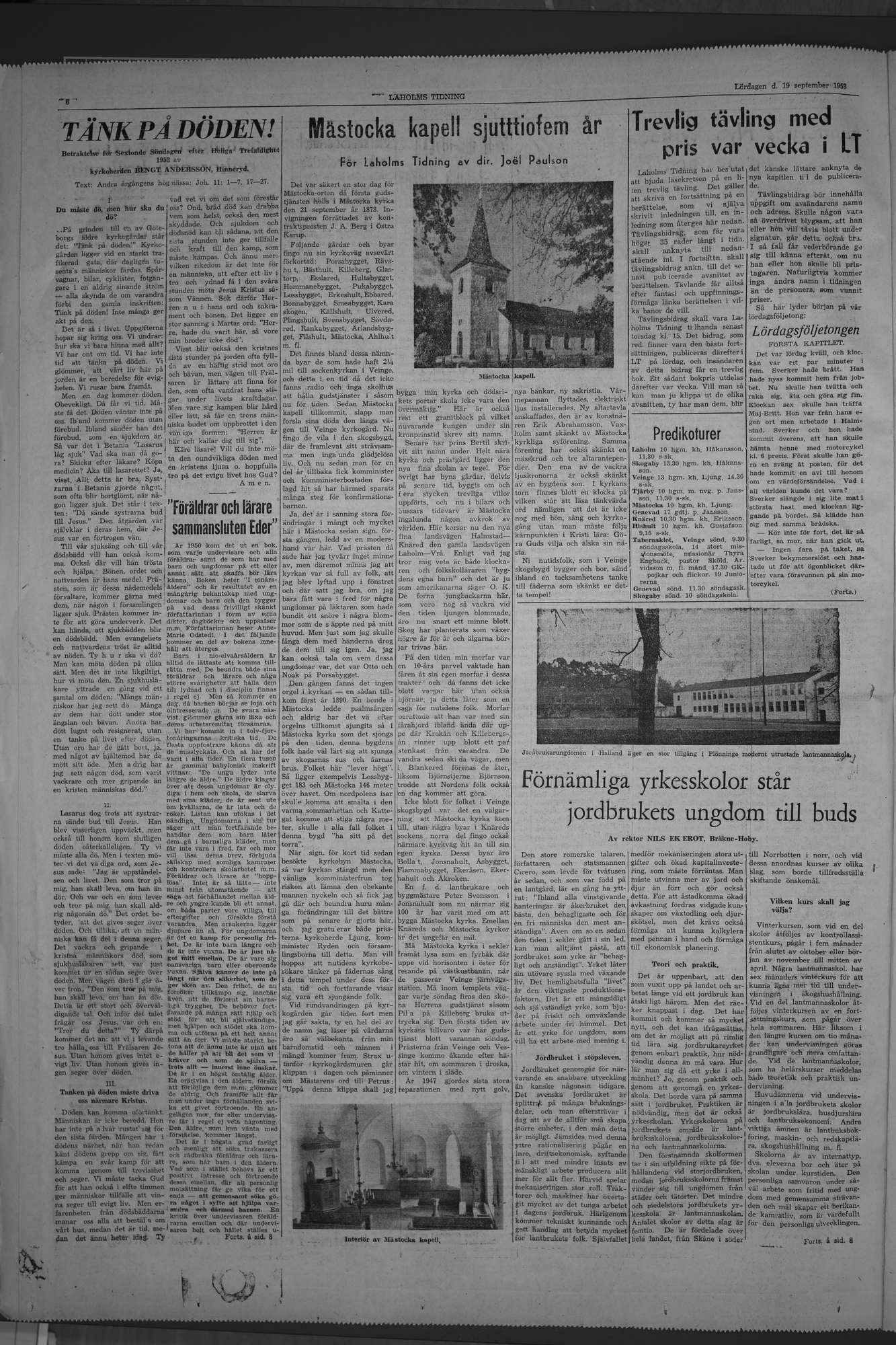 Laholms Tidning Lördag 19 september 1953, sida 6