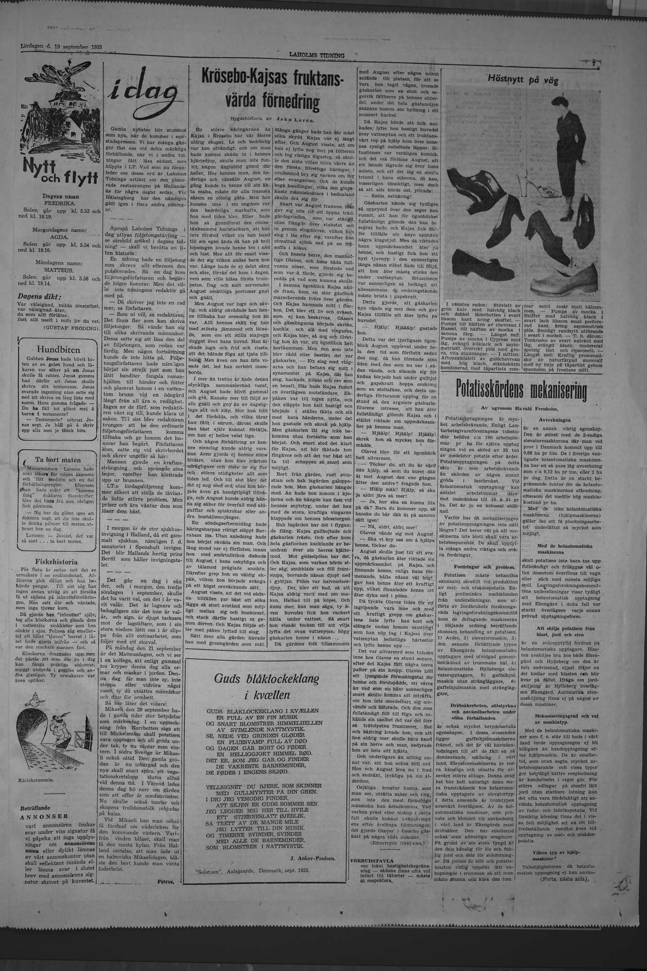 Laholms Tidning Lördag 19 september 1953, sida 7