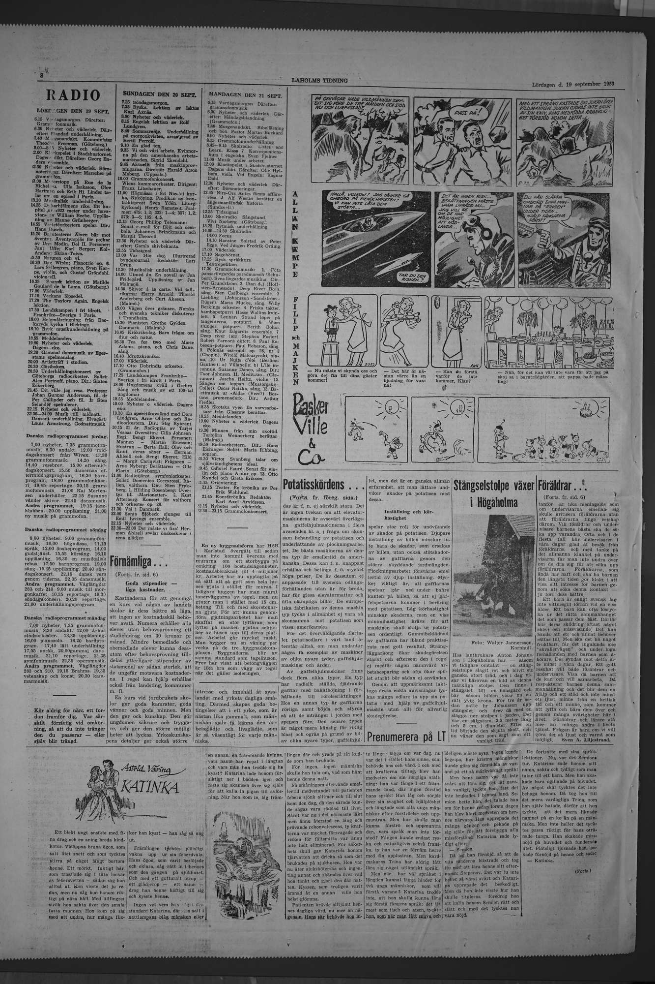 Laholms Tidning Lördag 19 september 1953, sida 8