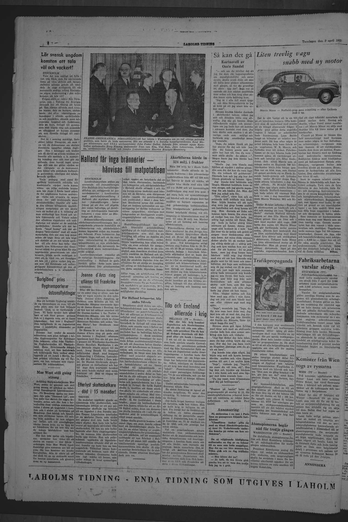 Laholms Tidning Torsdag 2 april 1953, sida 6