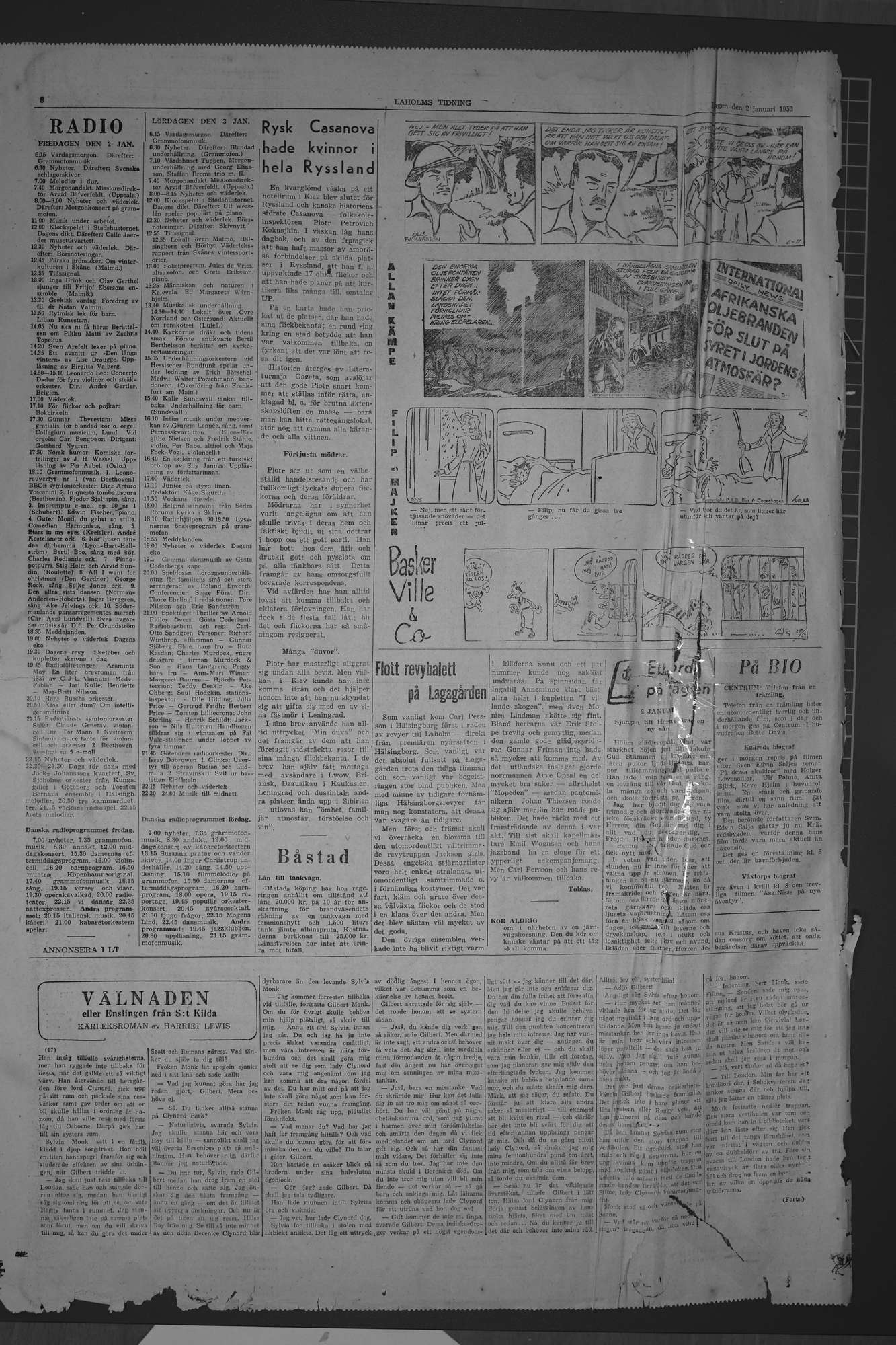 Laholms Tidning Fredag 2 januari 1953, sida 8