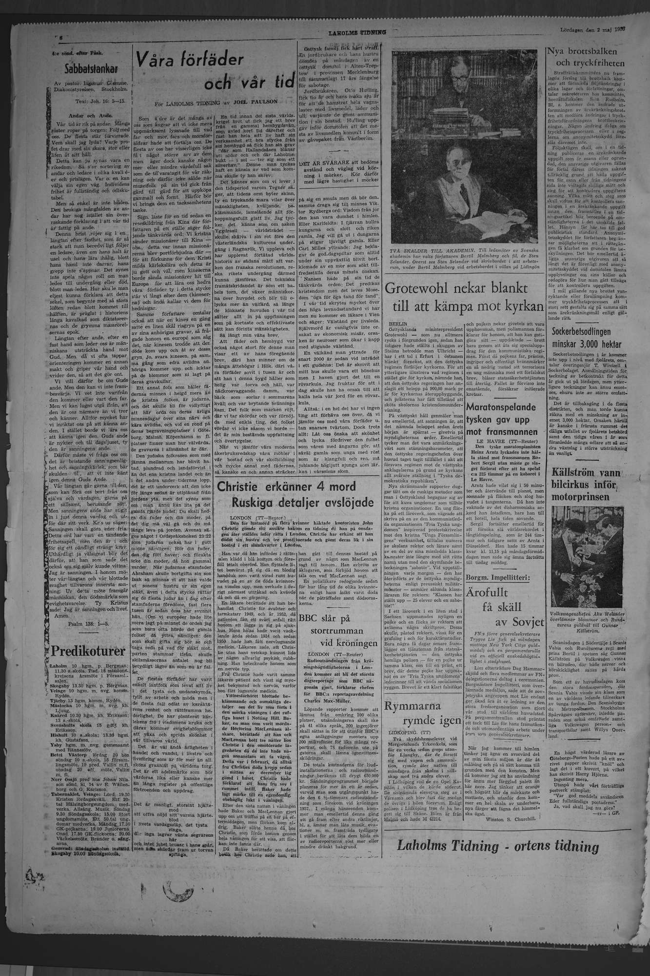 Laholms Tidning Lördag 2 maj 1953, sida 6