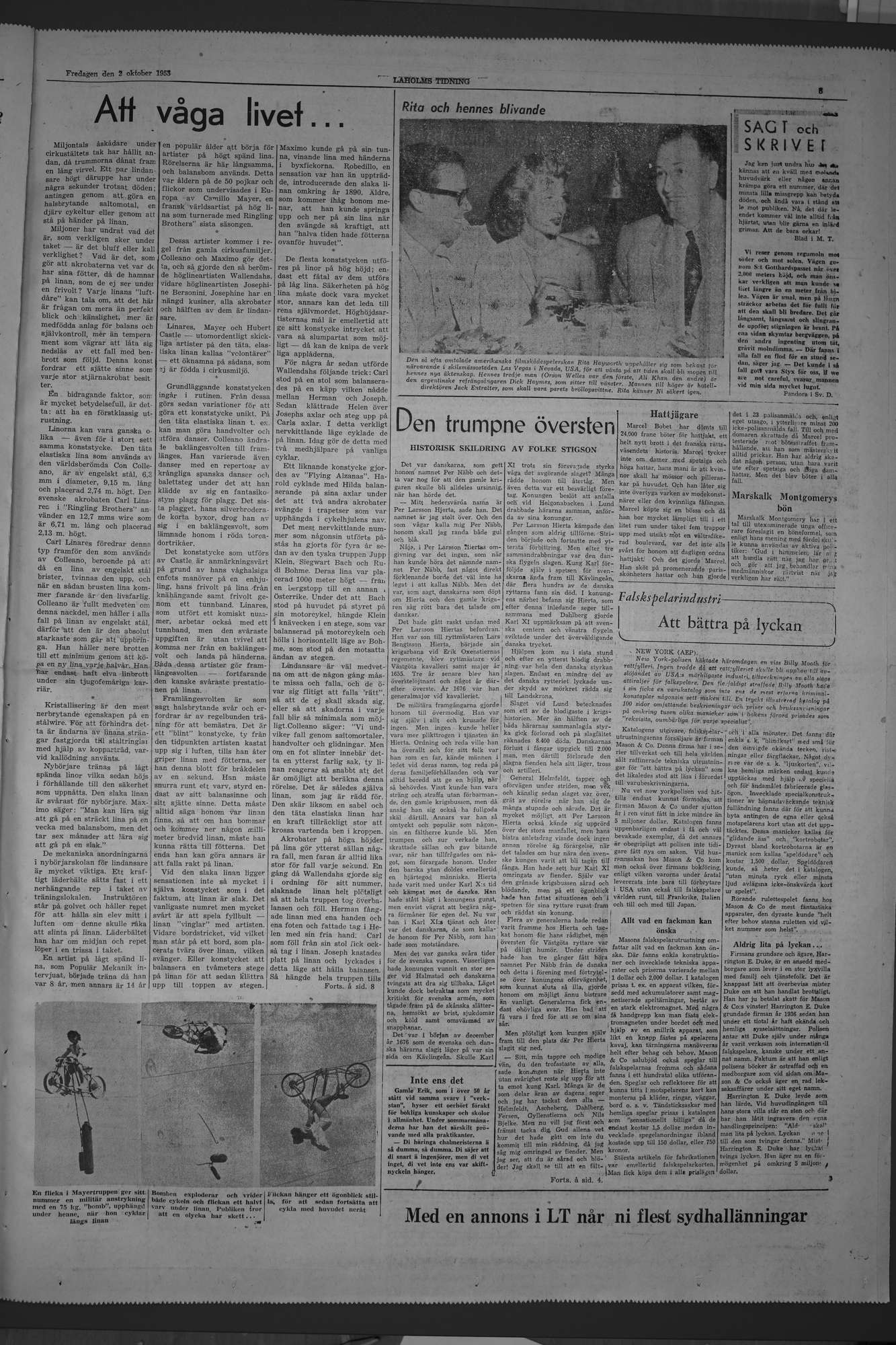 Laholms Tidning Fredag 2 oktober 1953, sida 5