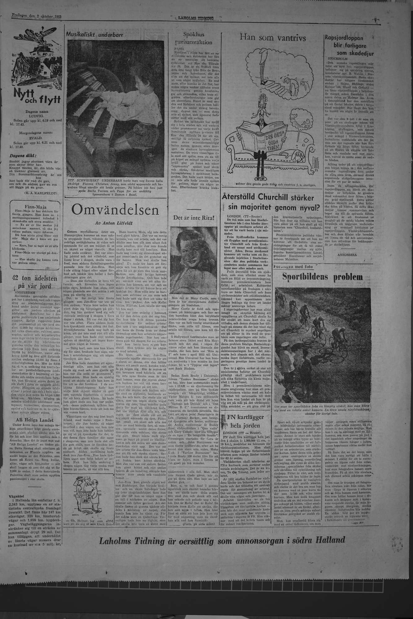 Laholms Tidning Fredag 2 oktober 1953, sida 7
