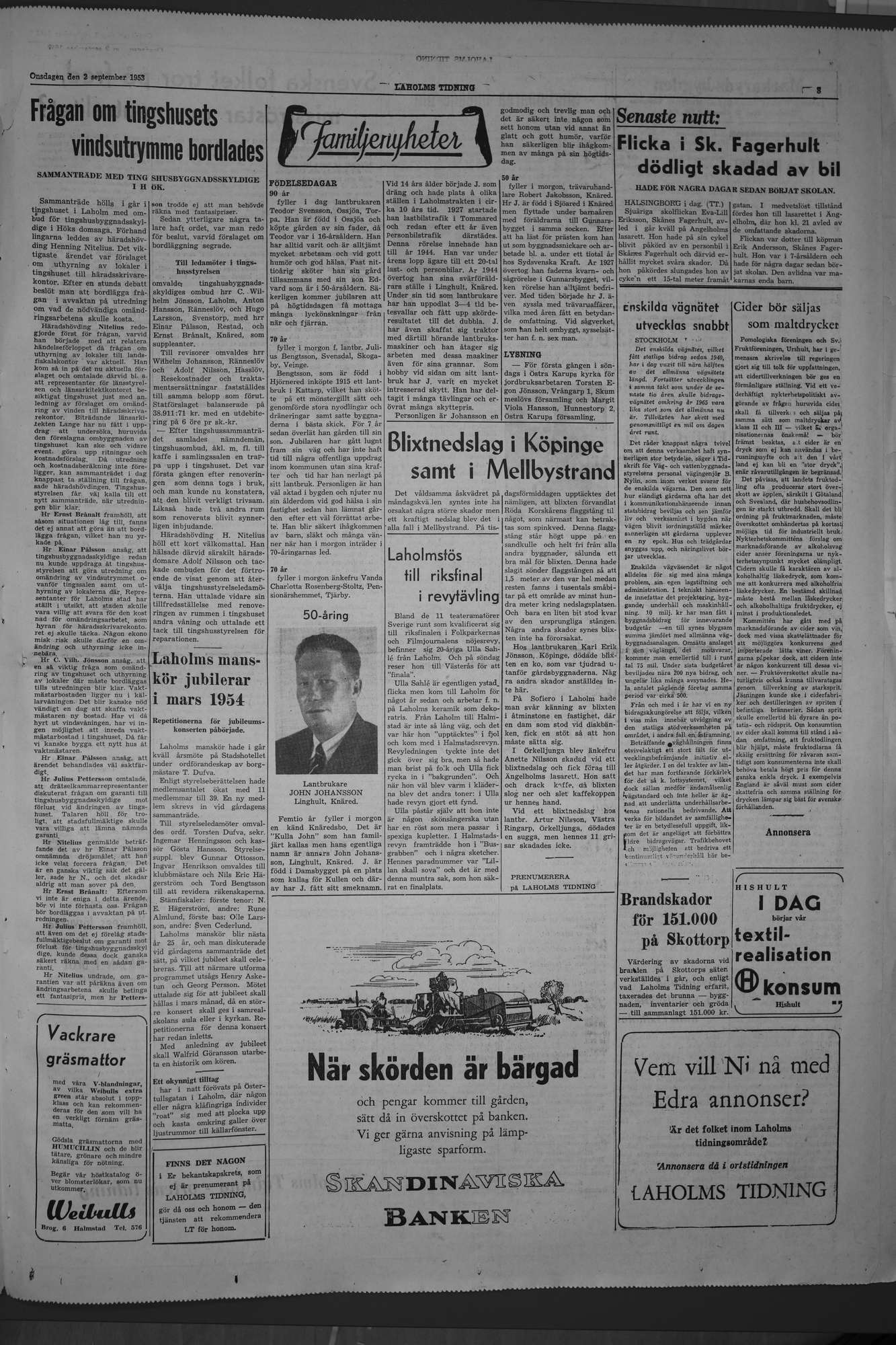 Laholms Tidning Onsdag 2 september 1953, sida 3