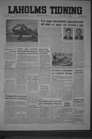 Förstasidan, Måndag 20 april 1953