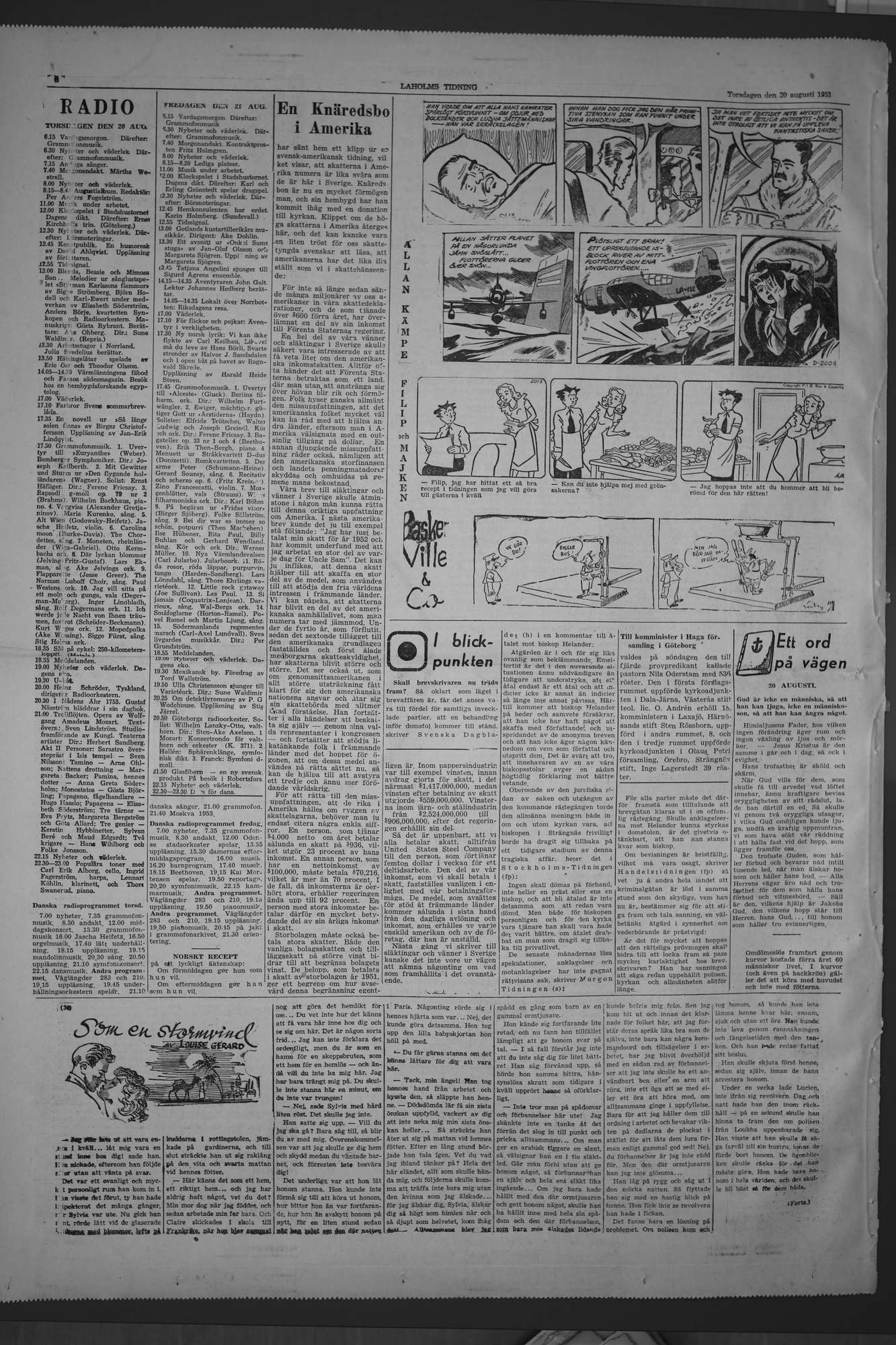 Laholms Tidning Torsdag 20 augusti 1953, sida 6