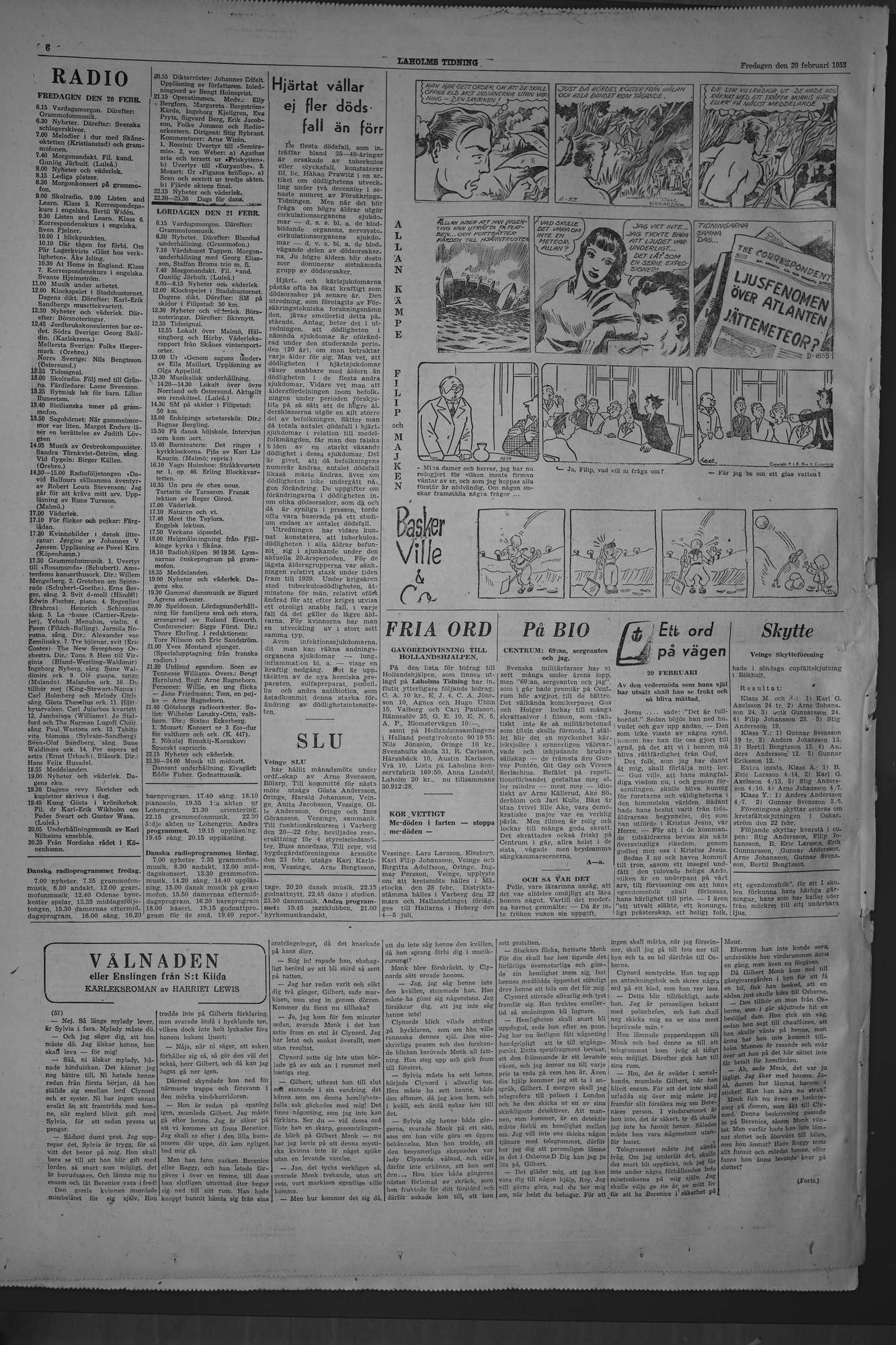 Laholms Tidning Fredag 20 februari 1953, sida 6