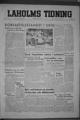 Förstasidan, Måndag 20 juli 1953
