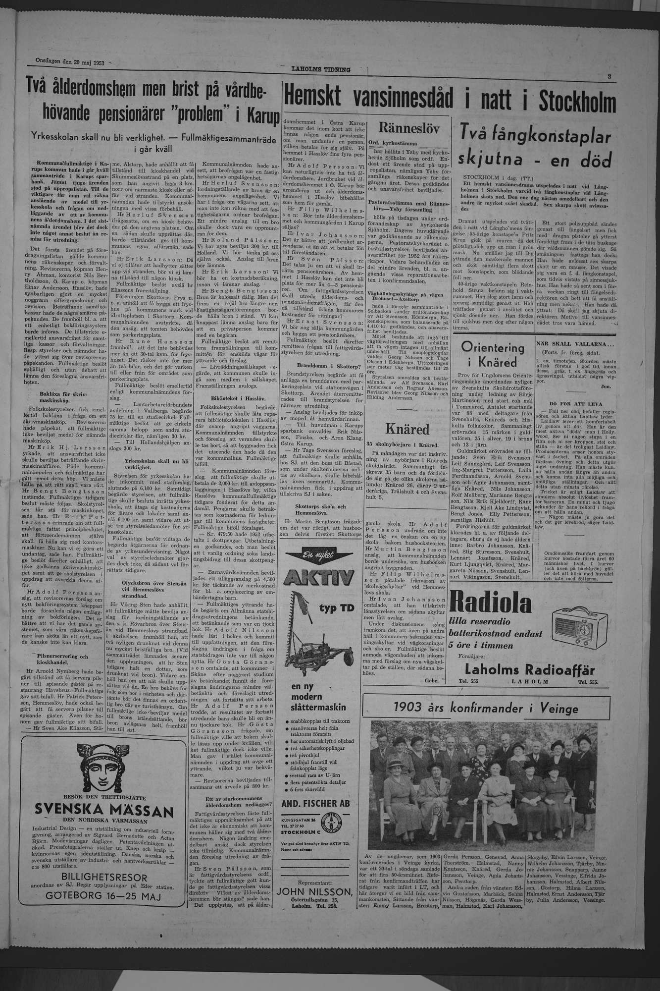 Laholms Tidning Onsdag 20 maj 1953, sida 3