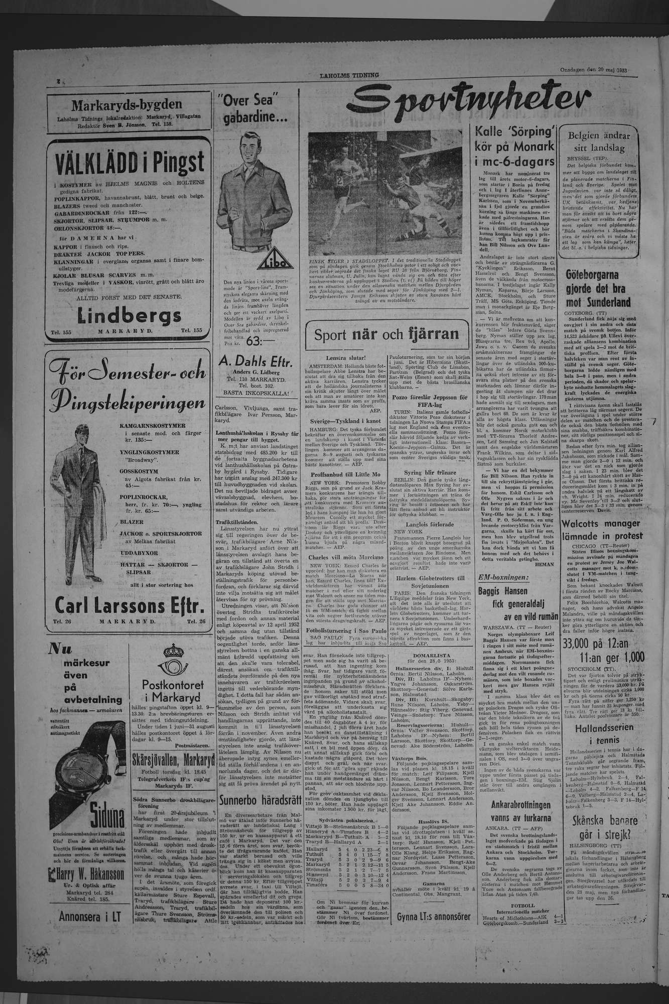 Laholms Tidning Onsdag 20 maj 1953, sida 4