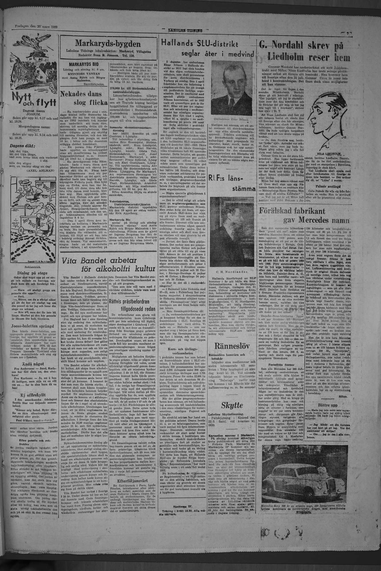 Laholms Tidning Fredag 20 mars 1953, sida 7