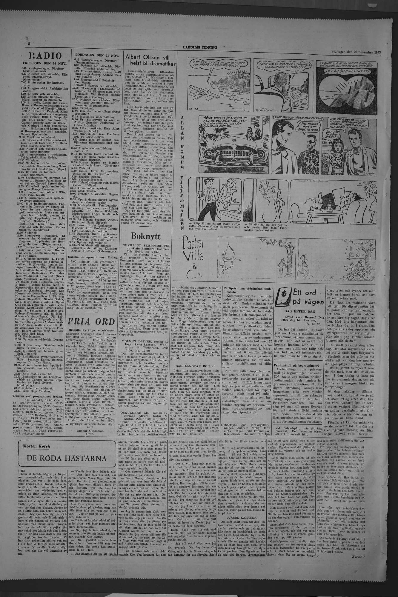 Laholms Tidning Fredag 20 november 1953, sida 8
