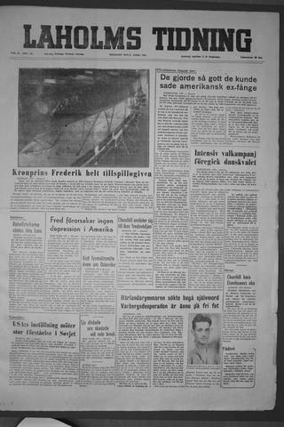 Förstasidan, Tisdag 21 april 1953