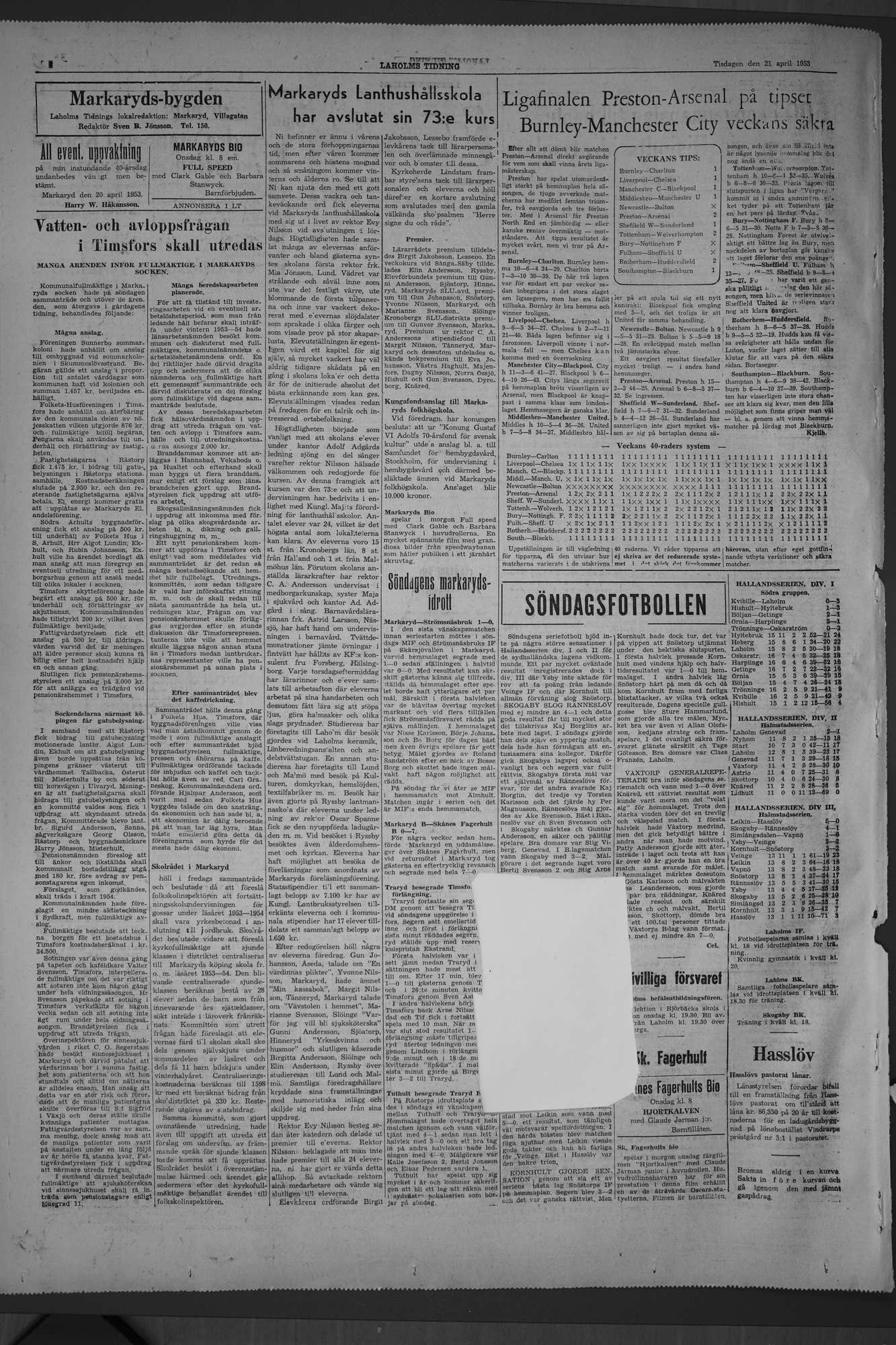 Laholms Tidning Tisdag 21 april 1953, sida 4