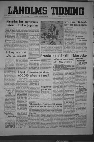 Förstasidan, Fredag 21 augusti 1953