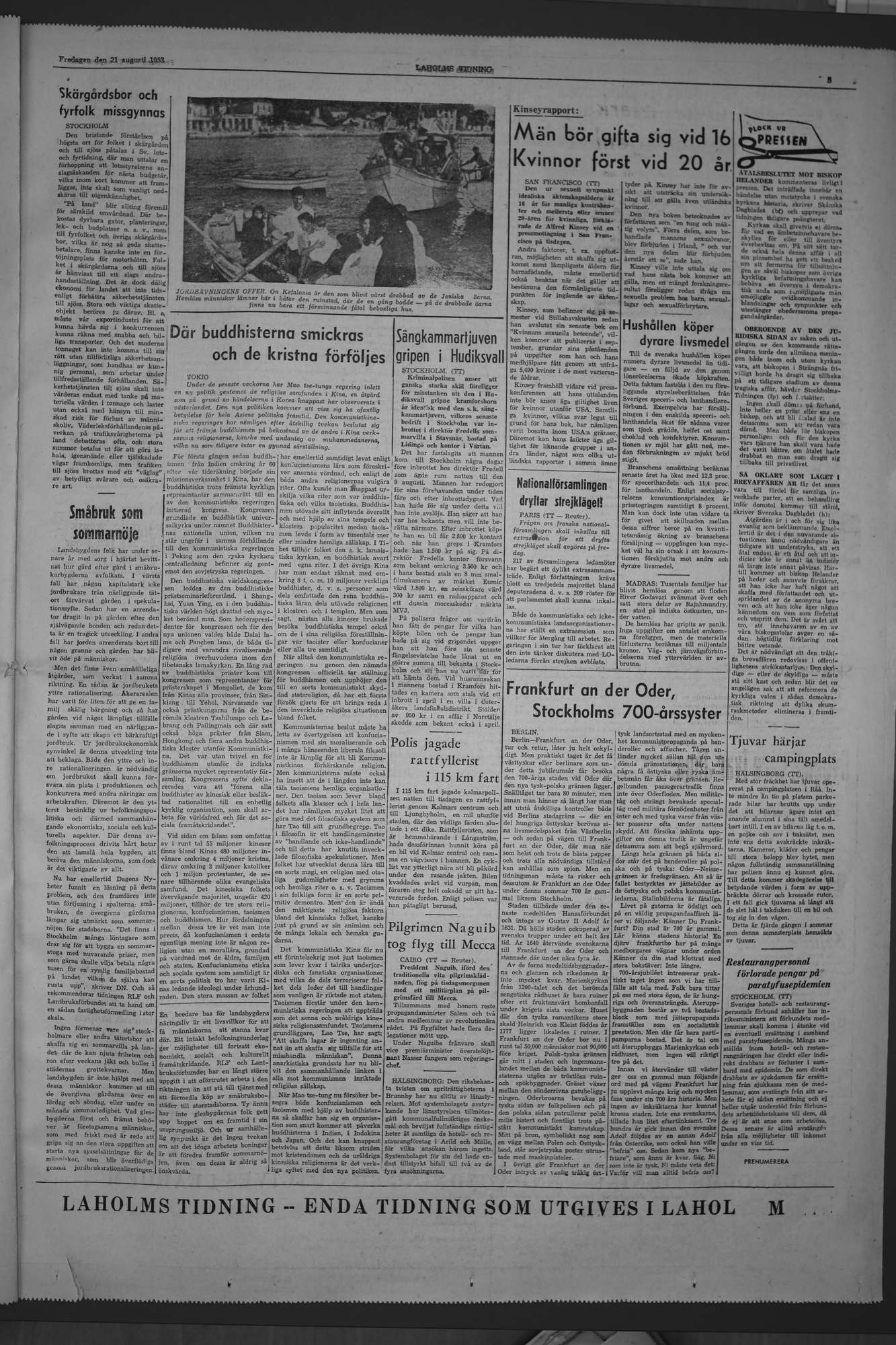 Laholms Tidning Fredag 21 augusti 1953, sida 5