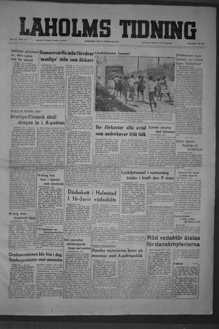 Förstasidan, Lördag 21 februari 1953