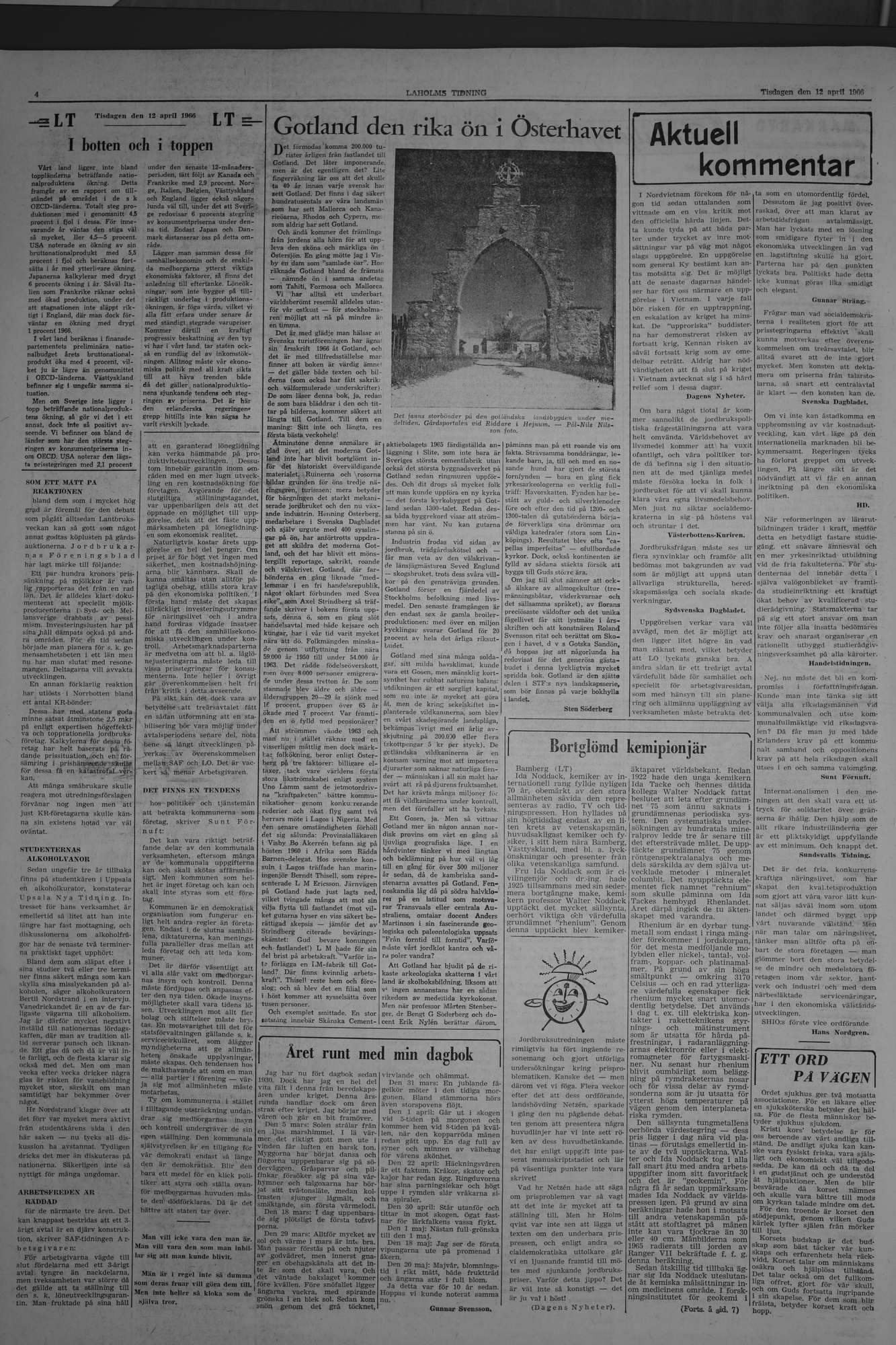 Laholms Tidning Tisdag 12 april 1966, sida 4