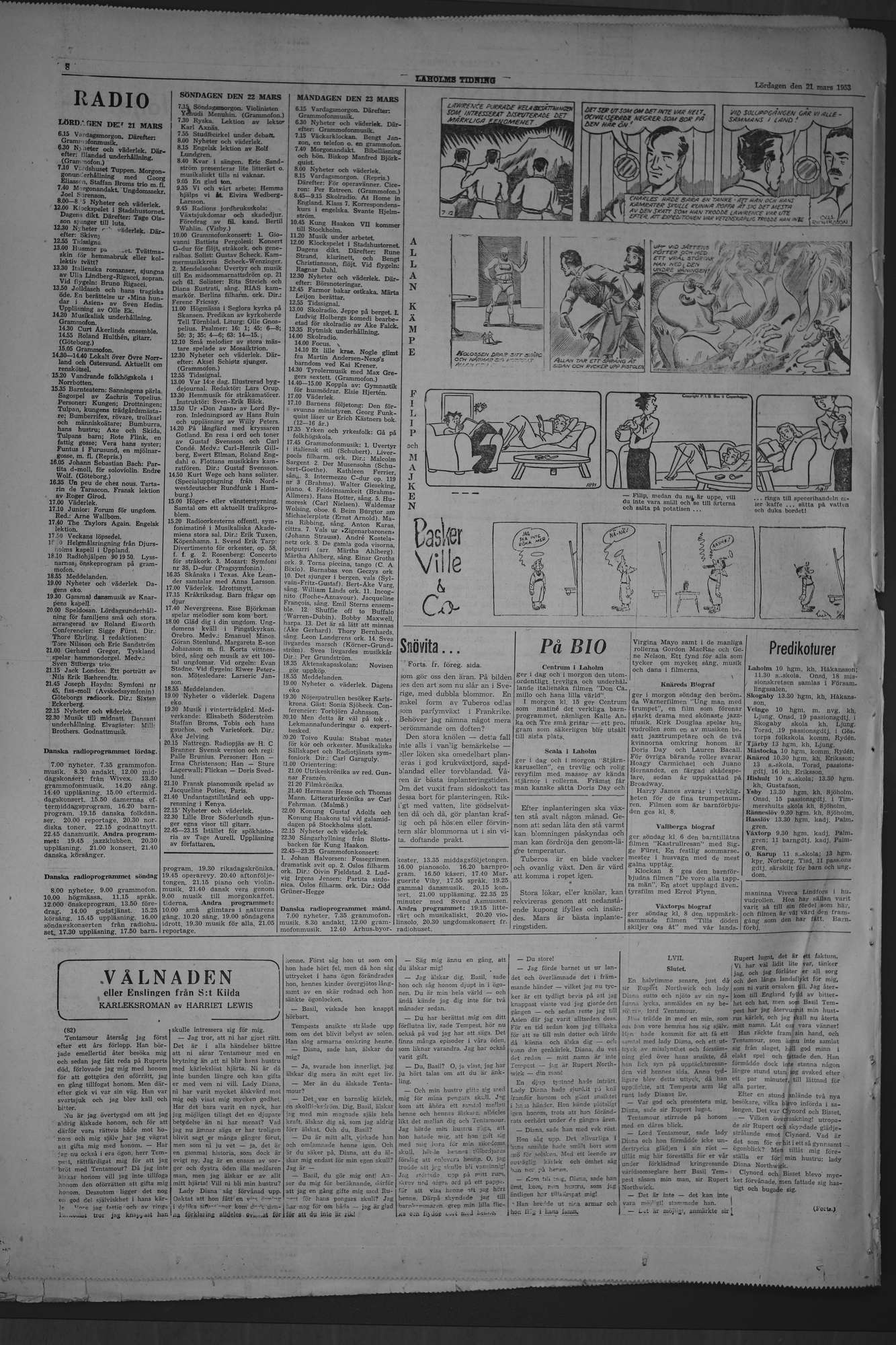 Laholms Tidning Lördag 21 mars 1953, sida 8