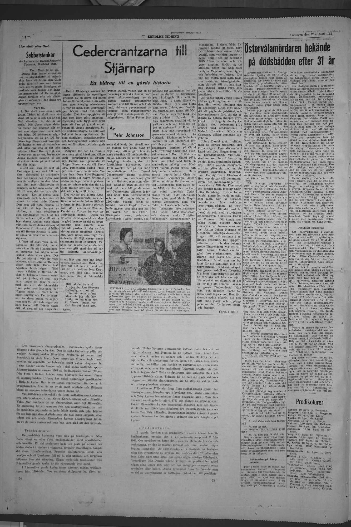 Laholms Tidning Lördag 22 augusti 1953, sida 6