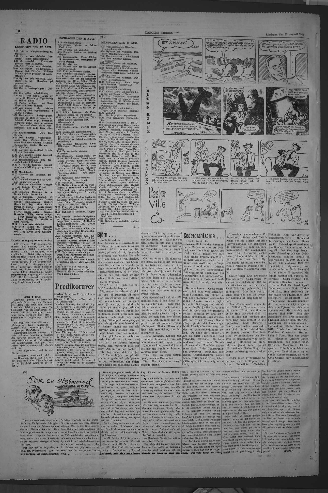 Laholms Tidning Lördag 22 augusti 1953, sida 8