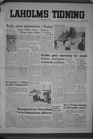 Förstasidan, Onsdag 22 juli 1953