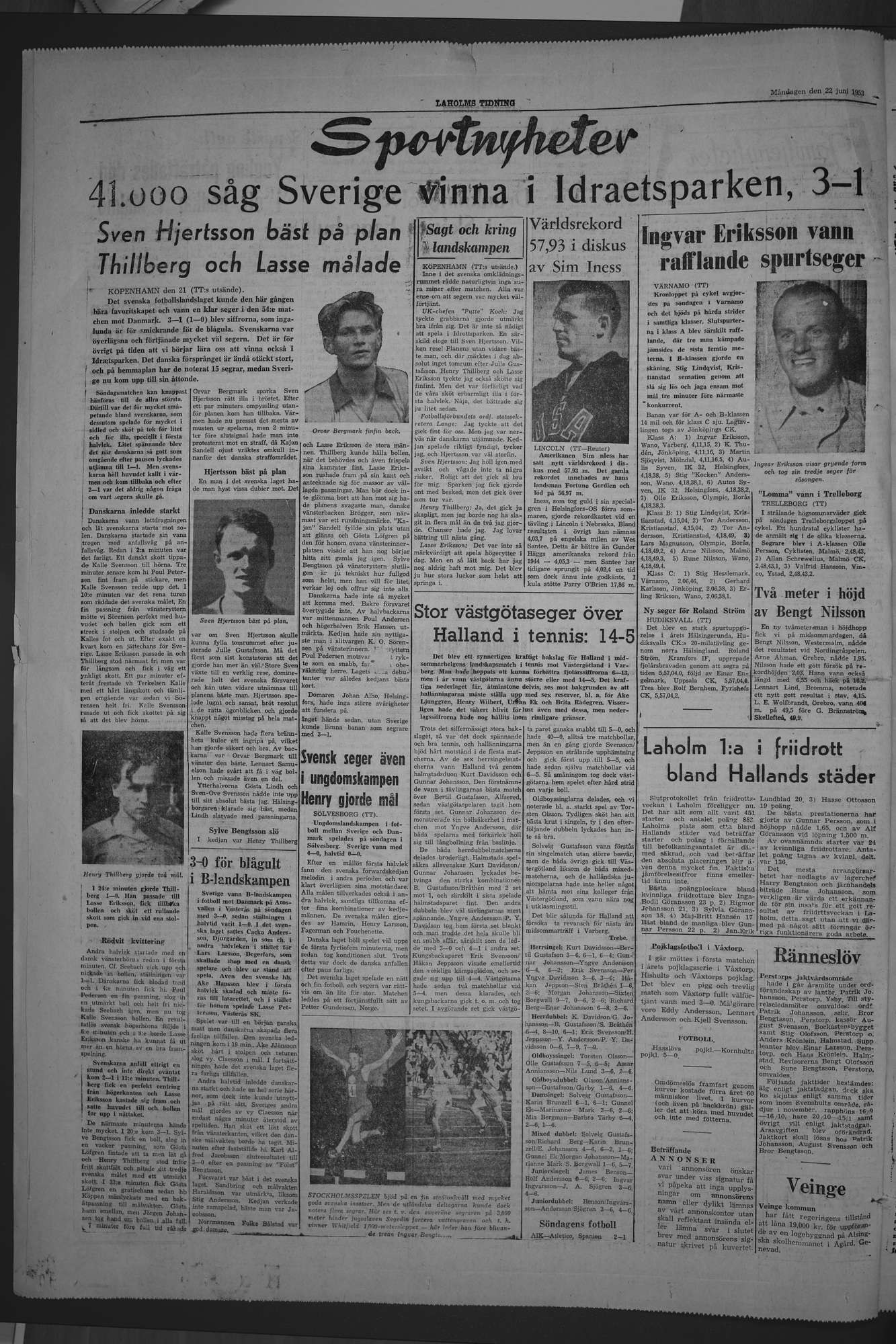 Laholms Tidning Måndag 22 juni 1953, sida 4