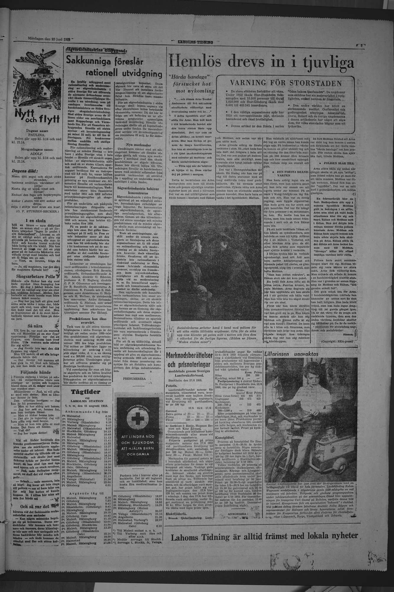 Laholms Tidning Måndag 22 juni 1953, sida 5