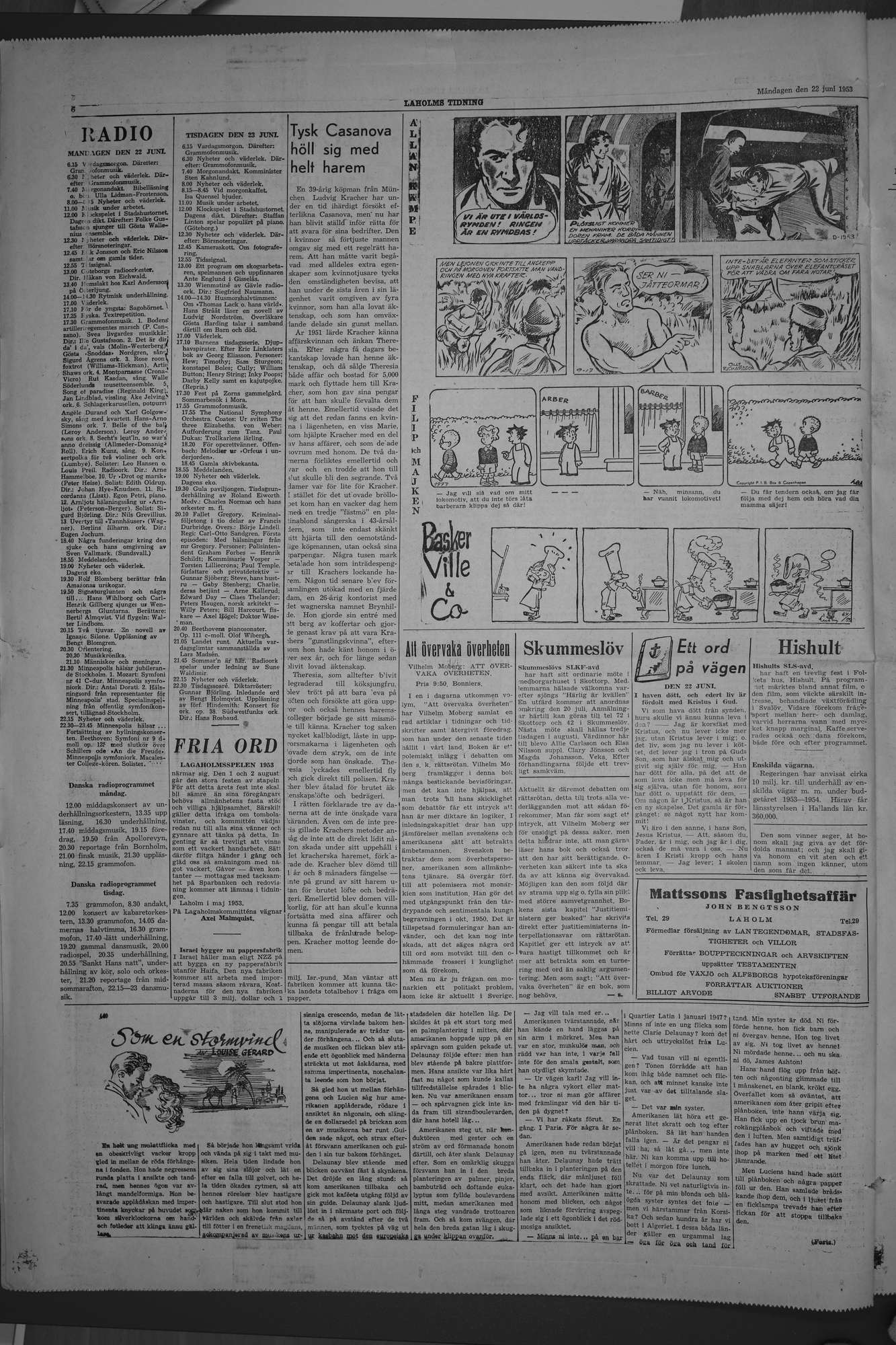 Laholms Tidning Måndag 22 juni 1953, sida 6