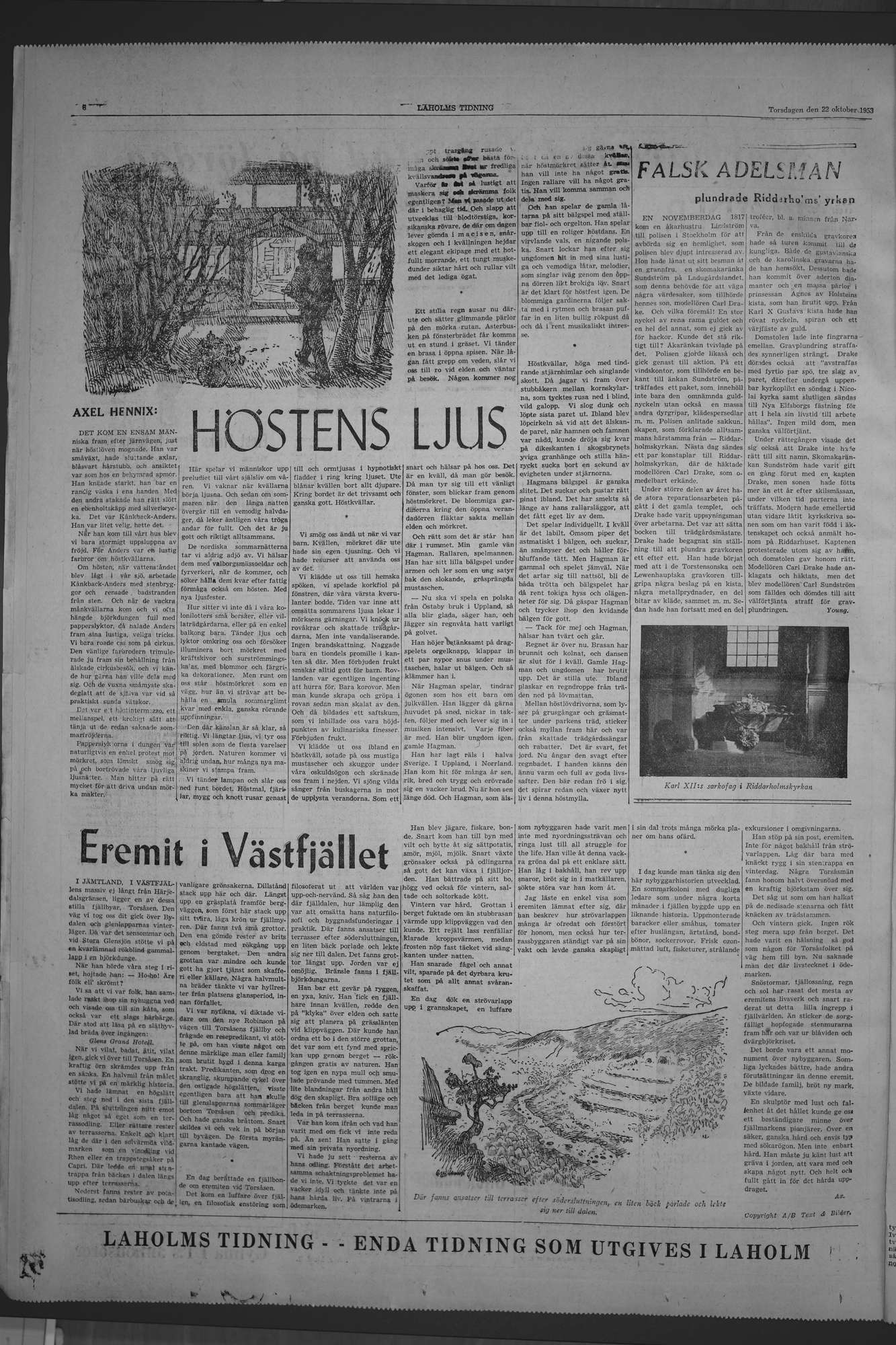 Laholms Tidning Torsdag 22 oktober 1953, sida 6